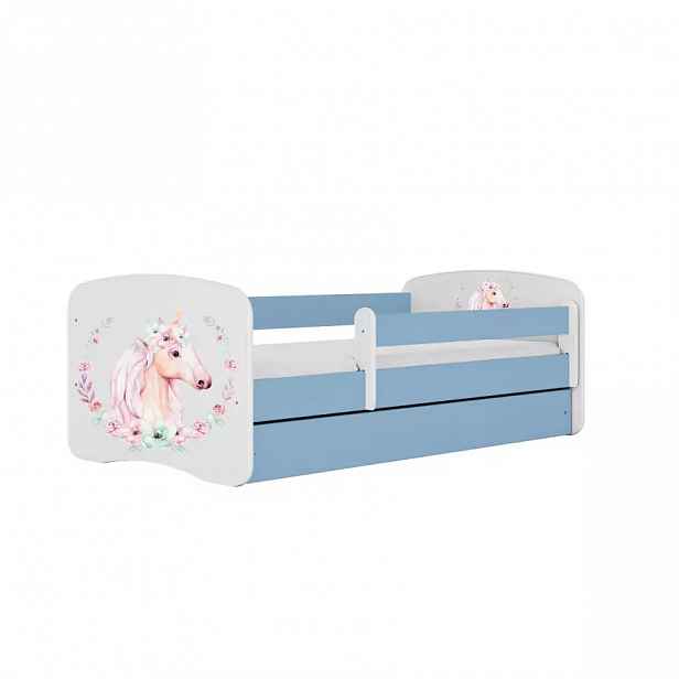 Dětská postel Babydreams modrá 80x180 Kůň