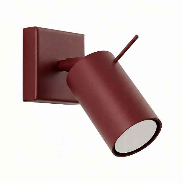 Nástěnné svítidlo Ring burgundy tuba pohyblivá nástěnná lampa Gu10 Sollux