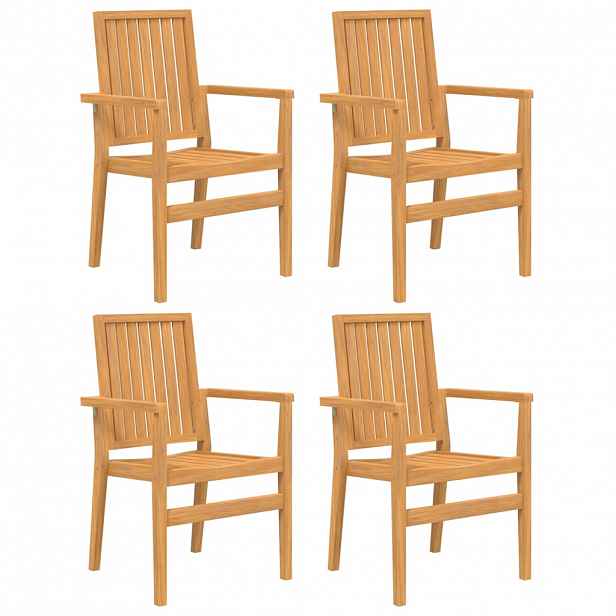 vidaXL Stohovatelné zahradní židle 4 ks 56,5x57,5x91 cm masivní teak