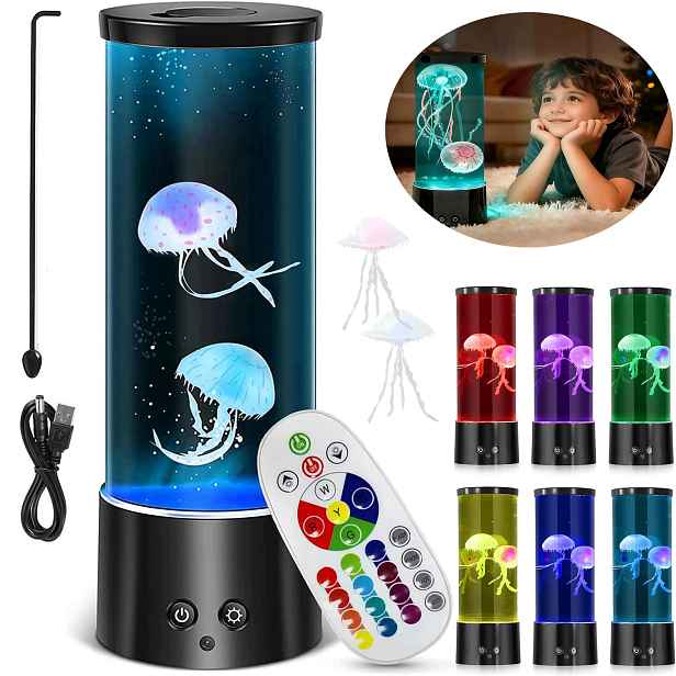 Láva Barevná Lampa Jellyfish, Led Lampa Do Akvária, Do Pokoje, Na Stůl