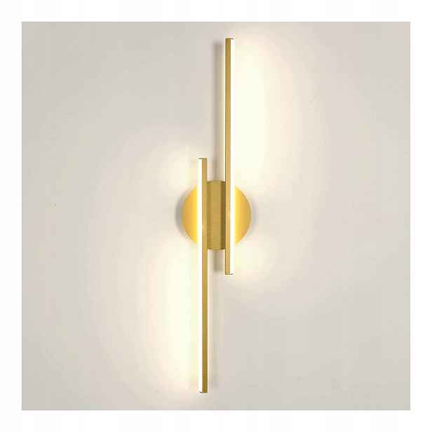 Nástěnná Led Lampa Moderní Zlatá 24W 3000K 60CM Obývací Pokoj Ložnice