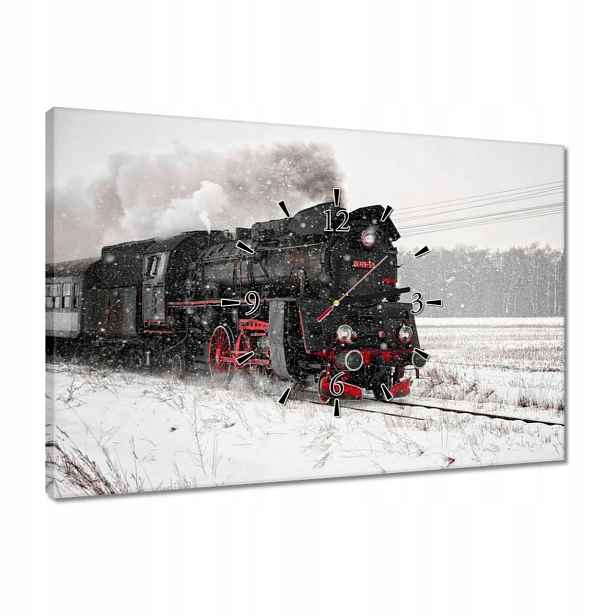 Nástěnné hodiny 60x40 Lokomotiva Parovoz