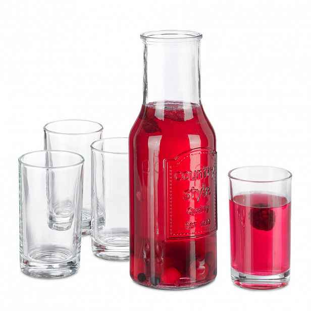 Relaxdays SOUPRAVA Transparentní sklo karafa 1,5 l