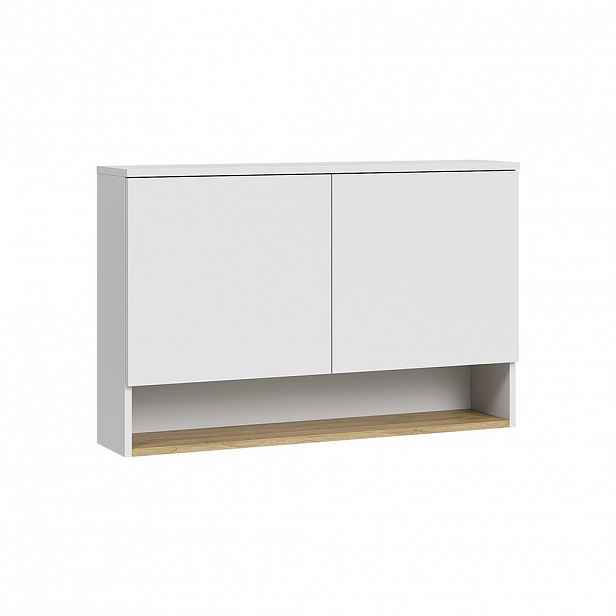 Vicco SKŘÍŇKA DO KOUPELNY Viktor, Bílá/Řemeslný dub, 93.6 x 60 cm se 2 dveřmi