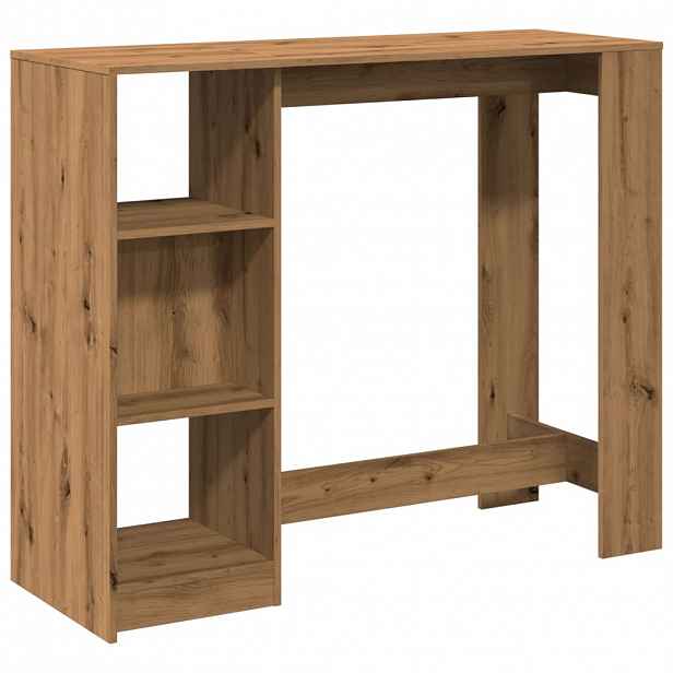 vidaXL Barový stůl s policí dub artisan 124 x 46 x 103,5 cm kompozit