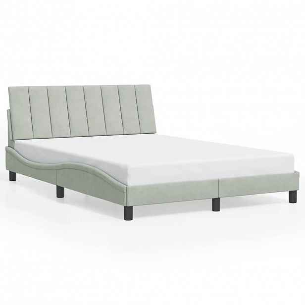 vidaXL Rám postele bez matrace Hanko světle šedý 140 x 190 cm samet