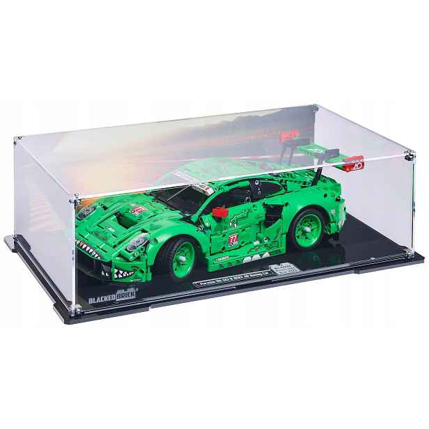 Vitrína s pozadím Blacked Brick pro Lego 42224 Technic Porsche 911 GT3 R Rexy