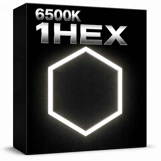Černá Led lampa 1 ks Hexagon 1 42W 6500K 92x79 Cm garážová dílna