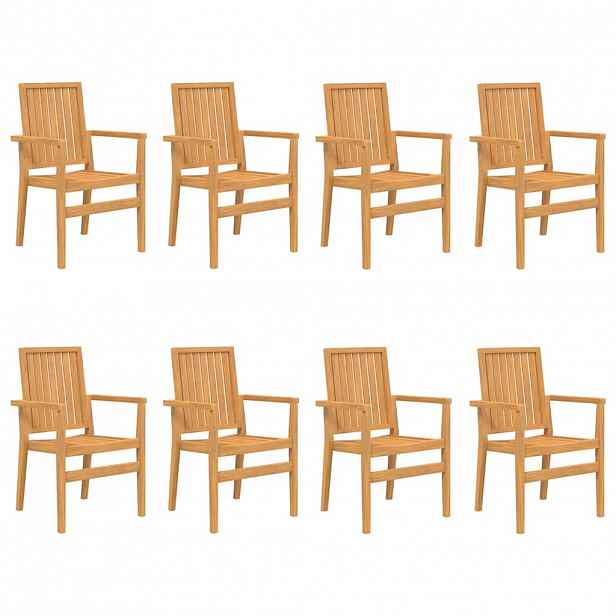 vidaXL Stohovatelné zahradní židle 8 ks 56,5x57,5x91 cm masivní teak
