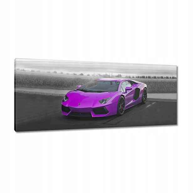 Obrazy 100x40 Růžové sportovní auto