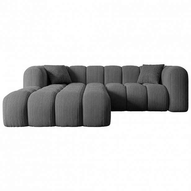 ALTDECOR ROHOVÁ SEDACÍ SOUPRAVA s otomanem vlevo OLEA-L1 – 231 × 173 × 74 cm tmavě šedá