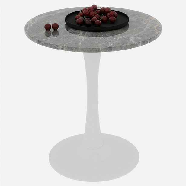 Modfu KONFERENČNÍ stolek z umělého mramoru 70x70x72 cm bílo-šedý kulatý, moderní minimalistický design