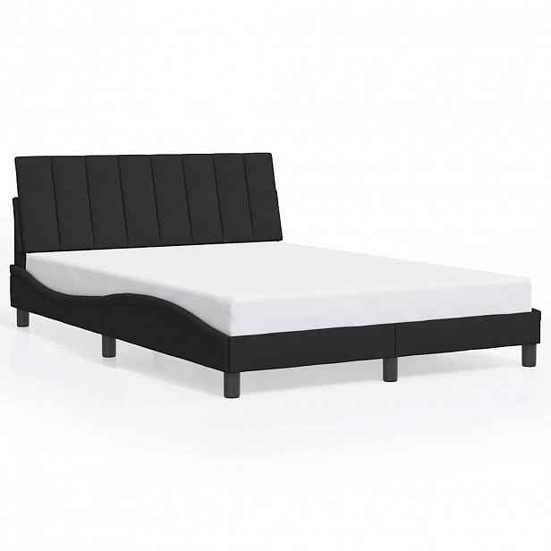 vidaXL Rám postele bez matrace Hanko černý 140 x 190 cm samet
