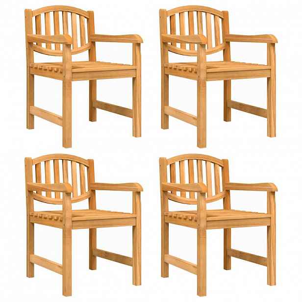 vidaXL Zahradní židle 4 ks 58 x 59 x 88 cm masivní teakové dřevo