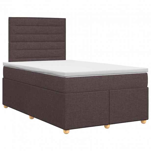 vidaXL Postel boxspring s matrací Tmavě hnědá 120 x 190 cm Textil
