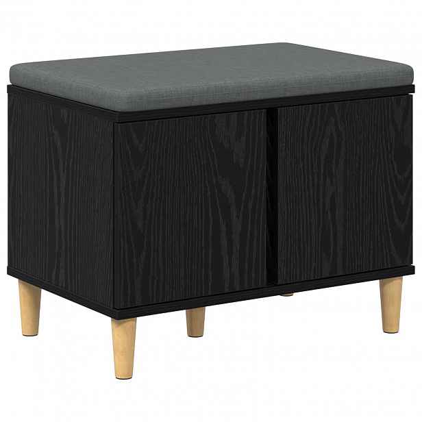 vidaXL Chodbičková lavice s polštářem Černý Dub 60 x 38 x 46 cm