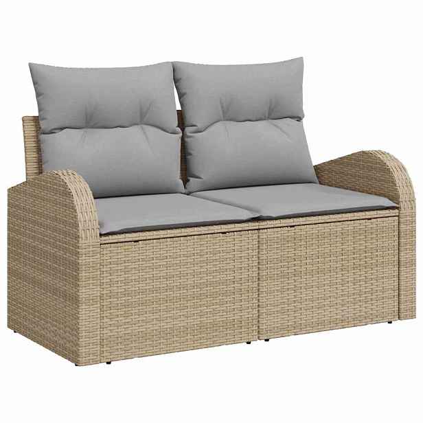vidaXL Zahradní sofa s polštářem Béžová 124 x 62 x 69cm polyratan