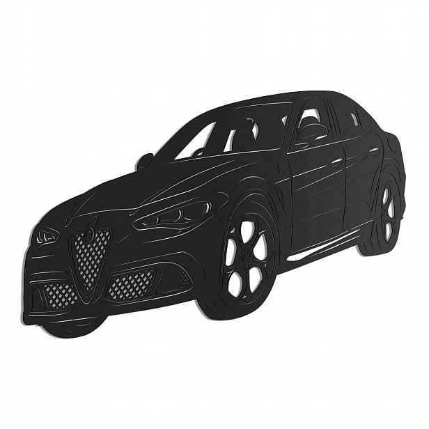 Alfa Romeo Giulia 3D dřevěný obraz