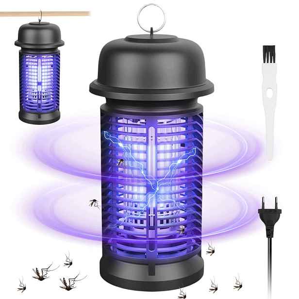 Elektrická past proti komárům 20W Uv 2500V Černá insekticidní lampa 80 m2
