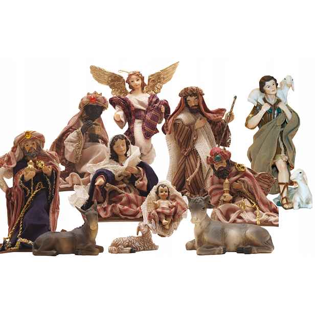 Figurky do vánočního betlému V Oblečení Z Materiálu – max. 13 cm výška