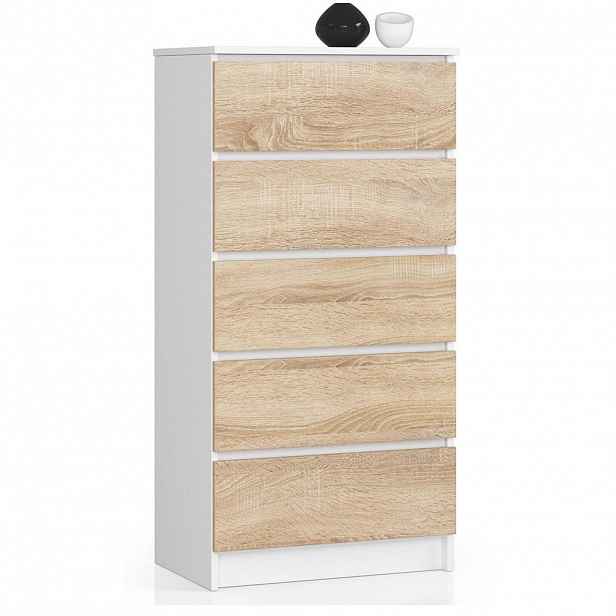 RAUMHIRSCH FURNITURE KOMODA bílá, dub Sonoma 121/60/40