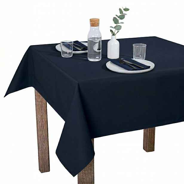 Ubrus odolný proti skvrnám, hladký, tmavě modrý, matný polyester Laura 160 x 500 cm