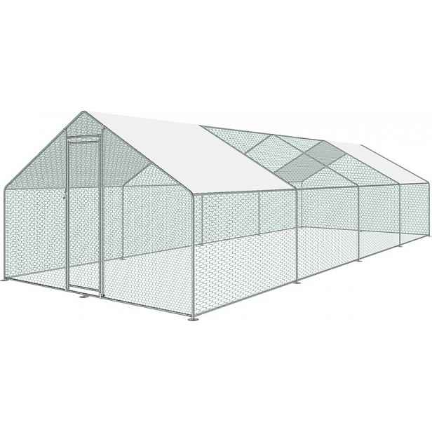 Venkovní výběh Strend Pro pro drůbež, voliéra, klec, se střechou, 3 x 8 x 2 m