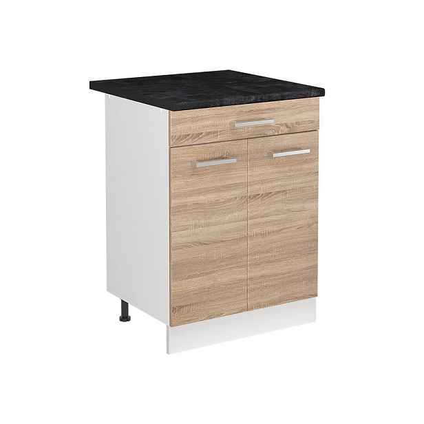 Vicco SKŘÍŇKA POD DŘEZ R-Line, Sonoma/Bílá, 60 cm pracovní deska Antracit