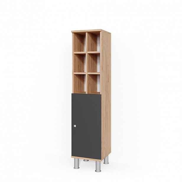 Vicco STŘEDNÍ SKŘÍŇKA Fynn Antracit 30 x 130.6 cm velké dveře
