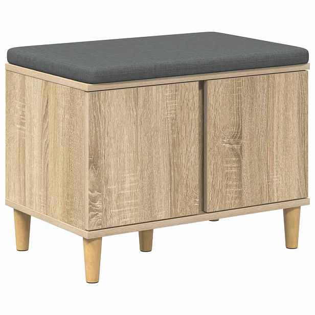 vidaXL Chodbičková lavice s polštářem Sonoma dub 60 x 38 x 46 cm