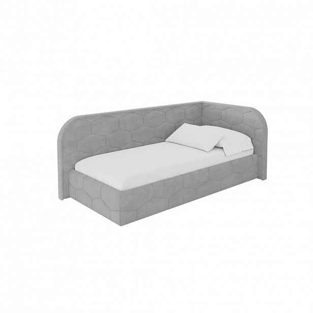 ALTDECOR JEDNOLŮŽKOVÁ POSTEL pro mládež s úložným prostorem, vlevo - JAXY 90x200 šedá