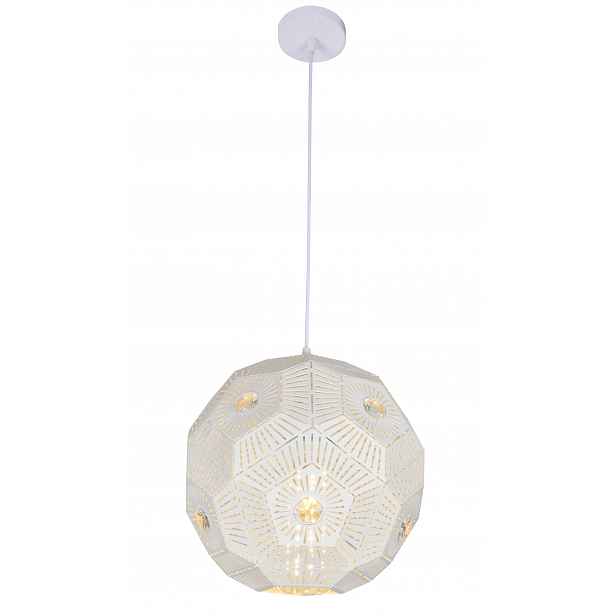 Bílá lampa s krystaly E27 Euphoria Candellux