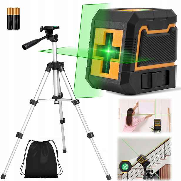 Laserová Vodováha 360 Laser Křížový Zelený Vodováha 4D 3 Úrovně