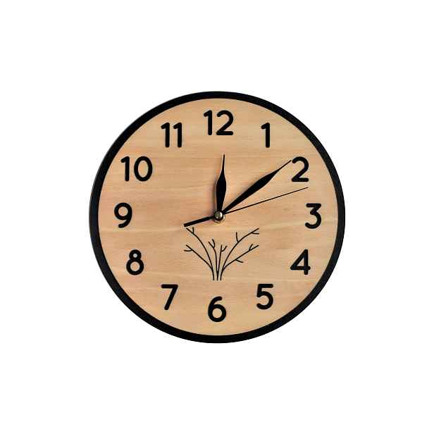 Nástěnné hodiny ze dřeva, černý minimalismus, klasické, boho doplňky