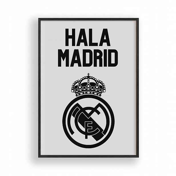 Obraz Hala Madrid Plakát Rámeček Dřevěný Černý 30x42 cm