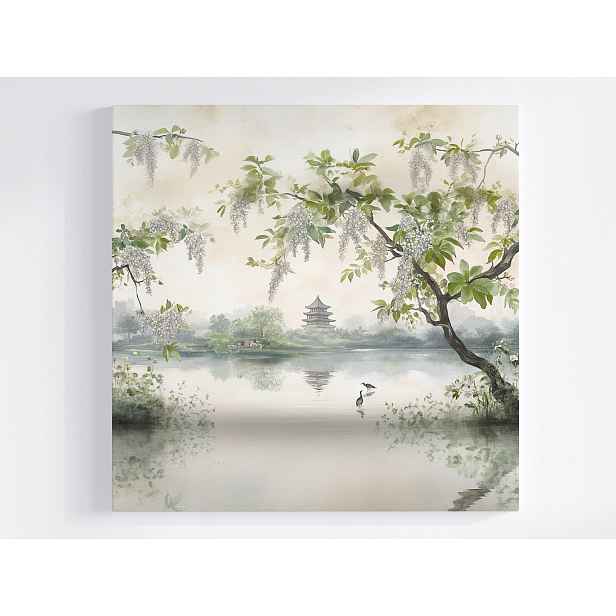 Obraz Na Plátně Canvas Zahrada Park Asie Japonsko Pagoda Jezero Ptáci 50x50