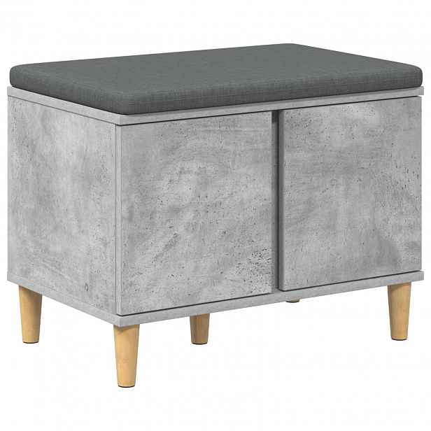 vidaXL Chodbičková lavice s polštářem Betonově Šedá 60 x 38 x 46 cm