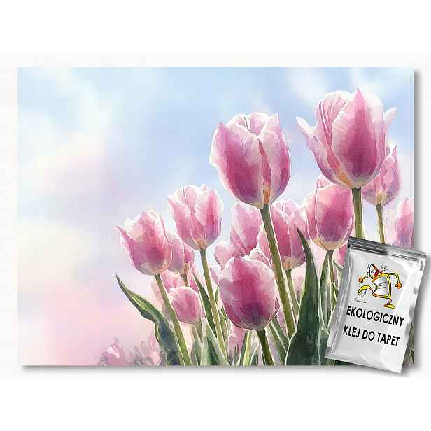 Fototapeta Flizelina Jaro Tulipány Růžové Květy 254x184 130g