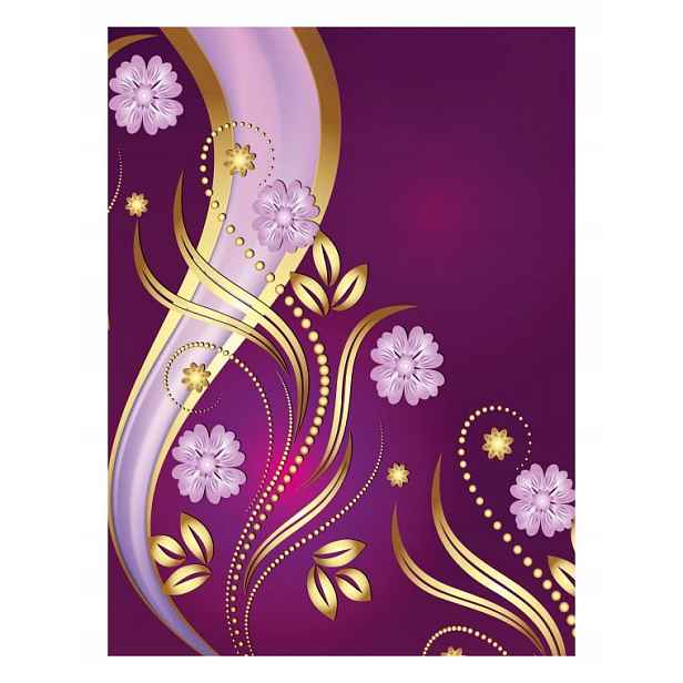 Fototapeta flizelina Zlato-fialový květinový vzor elegance 206x275 lepidlo