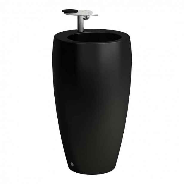 Laufen Il Bagno Alessi - Volně stojící umyvadlo 53x90x53 cm, otvor pro baterii, matná černá H8119727161041