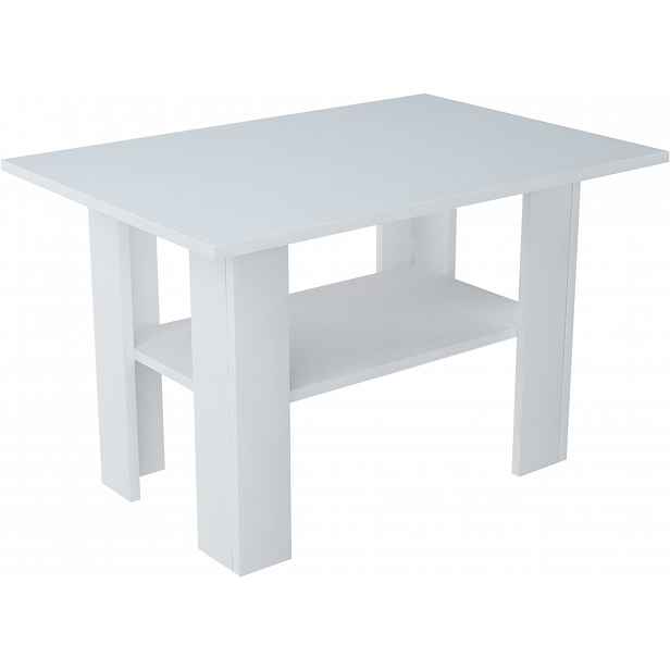 Lavička konferenční stolek L1 Bílá 87x60x55 cm s policí Rob