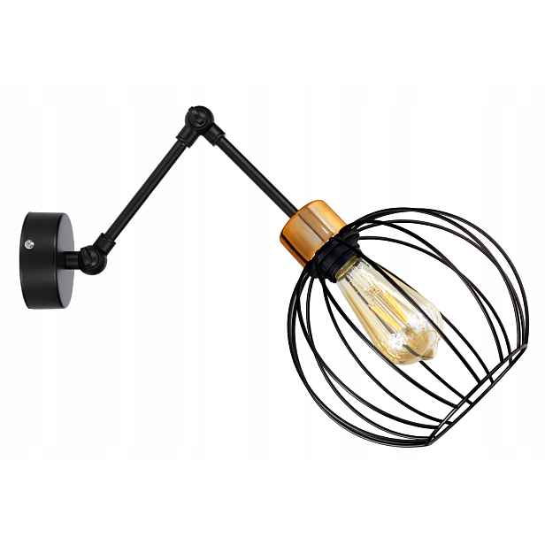 Nástěnná lampa Kula černá měď nástěnná svítidla loftová lampa