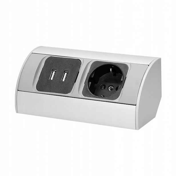Podskříňová nábytková zásuvka 230V 2xUSB schuko
