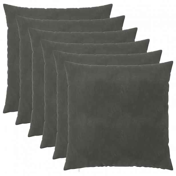 vidaXL Povlak na polštář 6 pcs HEERLEN Tmavě šedá 60 x 60 cm Samet