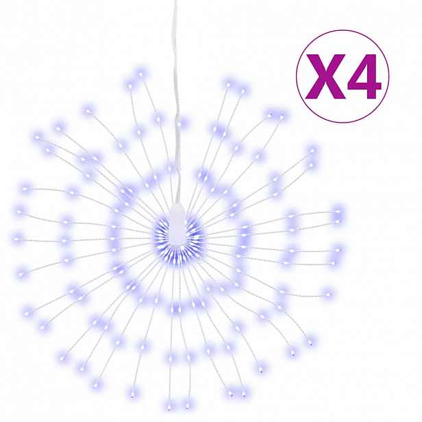 vidaXL Vánoční hvězdicová světla 4 ks 140 modrých LED diod 17 cm