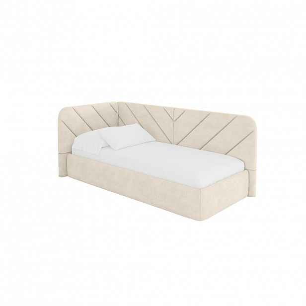 ALTDECOR JEDNOLŮŽKOVÁ POSTEL pro mládež s úložným prostorem, vpravo - FIKY 80x200 béžová