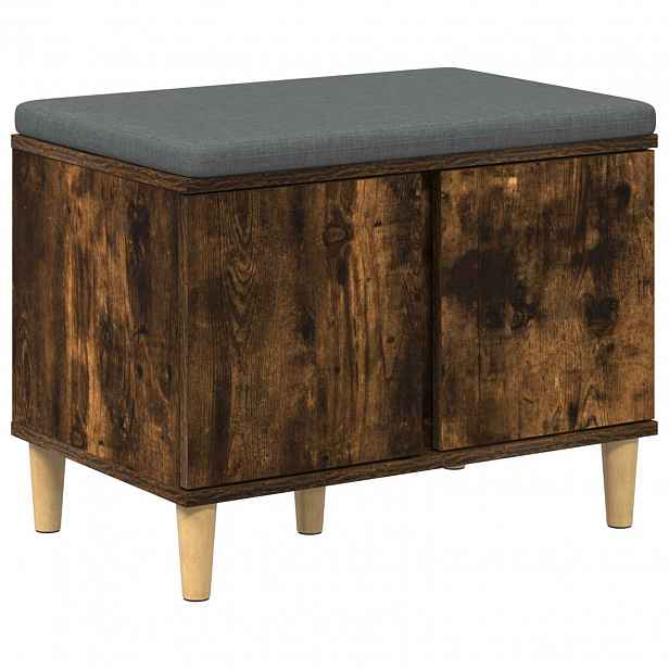 vidaXL Chodbičková lavice s polštářem Uzený Dub 60 x 38 x 46 cm