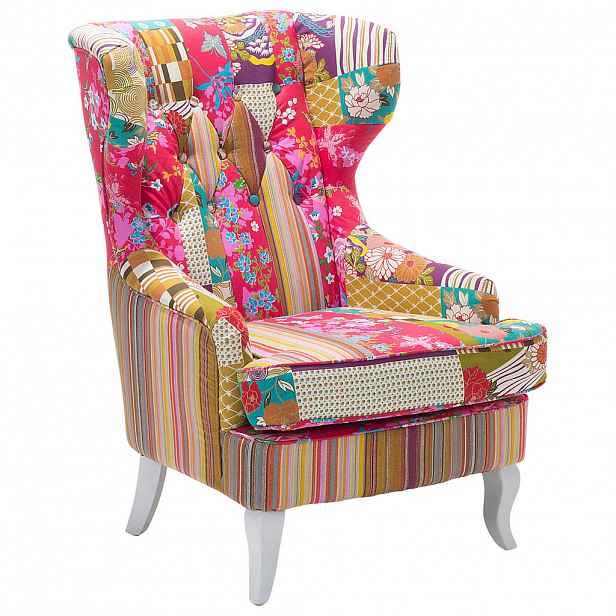 Beliani KŘESLO Patchwork vícebarevné/fuchsia Molde