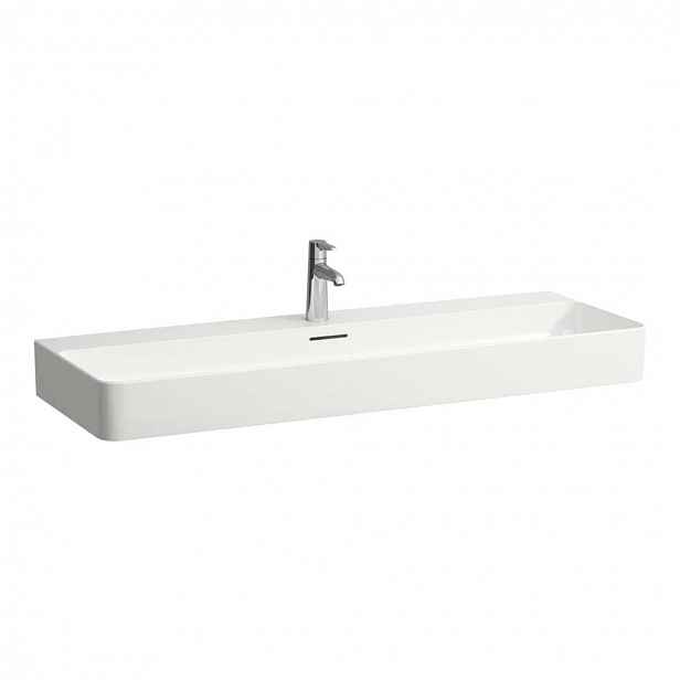 Laufen VAL - Umyvadlo, 120x42 cm, s přepadem, otvor pro baterii, bílá H8102890001041