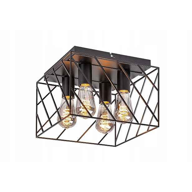 Průmyslová Stropní svítidlo E27 4x25W matná černá Boroo Rabalux